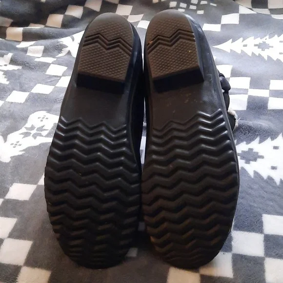 Sorel Black Leather Ankle Rubber Sherpa Lined Boots NL2135-010 Size 9 - Picture 16 of 16